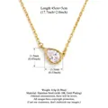 18K gold plated stainless steel necklace with a sparkling water-drop zircon pendant - East-West Water Drop Necklace