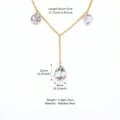 Minimalist gold plated stainless steel necklace featuring teardrop zircon pendants - Three Pear-Shaped Zirconia Necklace