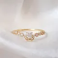Elegant gold-plated adjustable open ring with sparkling zircon heart and bow detail - Adjustable Open / Heart Bow (JZ037)