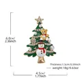 Detailed Christmas tree brooch featuring a snowman and teddy bear, size 6.0cm x 4.5cm - HC1275 Christmas Tree