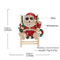Christmas Santa Claus brooch with shiny rhinestones and colorful enamel finish decor - RW0317 Santa Recliner