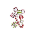 Festive Christmas candy cane and peppermint brooch with colorful enamel and rhinestones - QT0880 Colorful Candies
