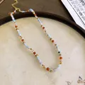 Vintage ethnic necklace with natural stone and colorful crystal beads - Mixed Colorful Beaded (1#)