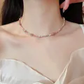 Elegant handmade ethnic natural stone and crystal beaded choker necklace for women - Colorful Natural Stone Style (11#)
