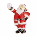 Santa Claus enamel brooch with pearl accent in festive red and gold holiday colors - Santa Claus with Pearl Style (YNCP1582)