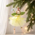 Colgante de hada ángel de primavera con falda de tul amarillo para decoración de fiesta - Amarillo