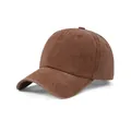Retro washed cotton baseball cap in vintage distressed brown - Adult 56-60cm / Dark Brown