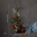 Mini albero di Natale da tavolo da 30 cm con bacche rosse e aghi di pino su legno - Albero di Pigne - Tipo B / 30cm