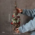 Mini albero di Natale con pigne e fiocco rosso per decorazione da tavolo - Torre di Pigne Stile D / 50cm
