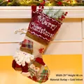 Grande chaussette de Noël festive avec figurines 3D Père Noël et bonhomme de neige - Style Père Noël Color Block (093-A) / 29x46CM