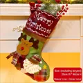 Grande chaussette de Noël festive avec personnages en peluche Père Noël et renne - Style Renne 3D (093-C) / 29x46CM