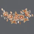 Eleganter goldener Vintage Braut Haarschmuck mit Blumen und Strass Schmetterlingen - Eleganter Wald-Stil Vielseitiges Haarband / Gold