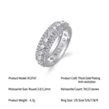Bague d'éternité en argent sterling S925 sertie de pierres de moissanite rondes et brillantes - Taille US 7 / Moissanite (R13767)