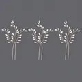 Lot de trois épingles à cheveux de mariée en forme de U dorées avec perles blanches - Design de vigne / 3 pièces / Doré