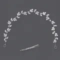 Elegante set di vite per capelli in zircone argento e fermaglio per acconciatura sposa - Light luxury daily versatile headband hs-j7391s