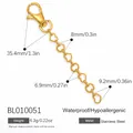 Gold plated stainless steel heart link chain with lobster clasp bag charm accessory - BL010051