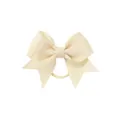 Élastique à cheveux avec nœud en ruban gros-grain crème, design queue d'hirondelle élégant - Blanc Cassé (824)