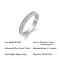 Elegante anello in argento sterling s925 con 14 pietre Moissanite rotonde e lucenti - Taglia US 9 / Stile Tondo in Moissanite R14083 (R14083)