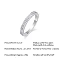 Elegant S925 sterling silver eternity band ring set with 63 brilliant moissanite stones - US Size 9 / Moissanite Double Row Pave Style (R13130)