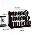 Soporte para joyas de terciopelo negro de 3 niveles para pulseras, 30x24x16,5cm - Triple Capa / Negro