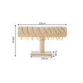 Schmuckständer aus Sackleinen in T-Form mit Maßen 23 cm Breite und 14 cm Höhe. - Einlagig / Beige