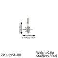 Small stainless steel starburst pendant with rhinestones for DIY jewelry making - Rhinestone Star / Steel