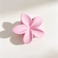 Pinza per capelli a fiore di frangipane rosa opaco per stili da spiaggia eleganti - Rosa Satinato Da 8 Cm