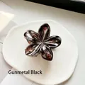 Elegante Plumeria-Haarklammer im Metallic-Gun-Black-Finish für den Strandurlaub - 6 Cm Galvanisiert Gun Black