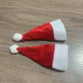Lot de deux mini bonnets de Noël en peluche pour décorer bouteilles ou couverts - Chapeau de Couverts en Velours Doré