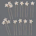 Lot d'épingles à cheveux en perles vintage en forme de U pour coiffure de mariée - Ensemble De 10 Épingles À Cheveux En Perles De Style Vintage Polyvalent