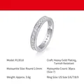 Ewigkeitsring aus S925 Sterlingsilber mit runden Moissanit-Steinen in Pavé-Fassung - US Größe 9 / 2.0mm einreihiger Moissanit (R13018)
