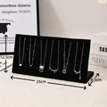 Black velvet L-shaped jewelry display stand for necklaces and earrings, 25x12.5x8.5cm - Small (25x12.5x8.5cm) / L-Shaped Necklace Pendant Display Board / Black