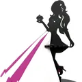 Porte-serviettes élégant en bois avec silhouette de dame et détail de cupcake noir - Portrait de Beauté