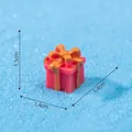 Miniature pink resin Christmas gift box ornament with 1.4cm dimensions for crafts - Pink Gift (C0518) / 1 Piece