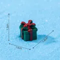 Miniature green resin Christmas gift box figurine with red ribbon decoration, size 1.5cm - Green Gift (C0518) / 1 Piece