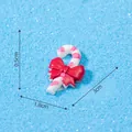 Handmade Christmas candy cane resin miniature with red bow, dimensions 3cm x 1.8cm x 0.5cm - White Pink Candy Cane (C0518) / 1 Piece