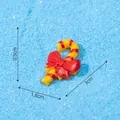 Miniature resin Christmas candy cane ornament with red bow, 3cm festive desktop decor - Yellow Red Candy Cane (C0518) / 1 Piece