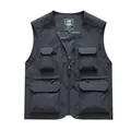 Herren Outdoor Weste in Dunkelgrau mit vielen Taschen aus atmungsaktivem Leichtgewebe - Grau / M
