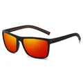 Lunettes de soleil sport polarisées pour hommes avec monture noire et verres rouges - Cadre Noir Avec Film Rouge (modèle K2-d337)