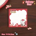 Cute apple bear themed memo pad for journaling, 7x7cm square non-sticky note paper - Takeaway Bear (ZZ-437) / 50 Sheets