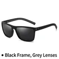 Lunettes de soleil de sport polarisées avec monture noire texturée et verres gris - Monture Noire Verres Noirs (modèle K2-d337)
