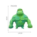 Green muscular gorilla squeeze toy for stress relief, 14cm height, sand-filled TPR - M / Green