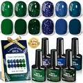 6Pcs/Set / Forest Green Navy Blue