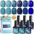 Blue & Purple Tones / 6Pcs/Set / Aurora Glitter