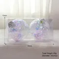 Dos bolas de Navidad transparentes e irisadas de 10 cm con escamas de colores en caja - 2 Piezas/Juego / Transparente-colorido 10cm