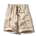 Pantaloncini cargo estivi beige da uomo, vestibilità casual leggera con tasche grandi - XS / Bottoms / Cachi
