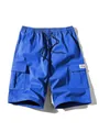 Pantaloncini cargo blu acceso da uomo con coulisse elastica e tasche laterali - XS / Bottoms / Blu