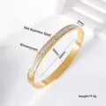 Detailed view of gold stainless steel bangle with measurements and 19.4g weight - Double Eternity Band / 6mm (50*60) / Gold