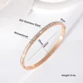 Elegante bracciale rigido in acciaio inossidabile oro rosa con strass e misure dettagliate - Oro Rosa Da 4 Mm [fila Singola Di Diamanti 50*60]