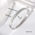 Elegante bracciale in acciaio inossidabile 304 argento con strass, larghezza 6mm. - Strass A Tripla Fila Da 6 Mm Color Acciaio [50*60]